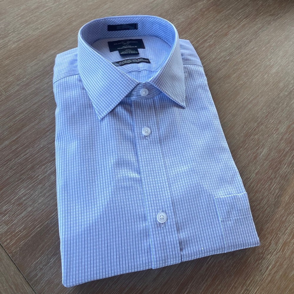 Black Brown 1826 Mens Long Sleeve Non-Iron Shirt